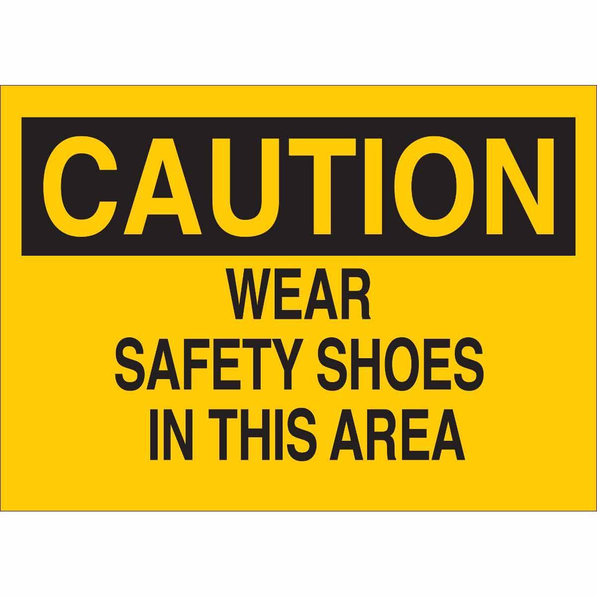 Brady® 122837 Rectangular Personal Protection (PPE) Sign, CAUTION, 7 in H x 10 in W, Black on Yellow, B-120 Fiberglass, Corner Hole Mount