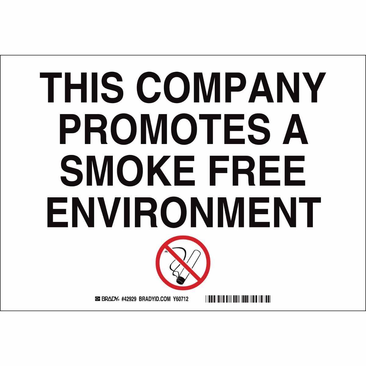 Brady® 88910 Laminated Rectangular Safety Slogan Sign, 7 in H x 10 in W, Black/Red on White, B-302 Polyester, Self-Adhesive Mount