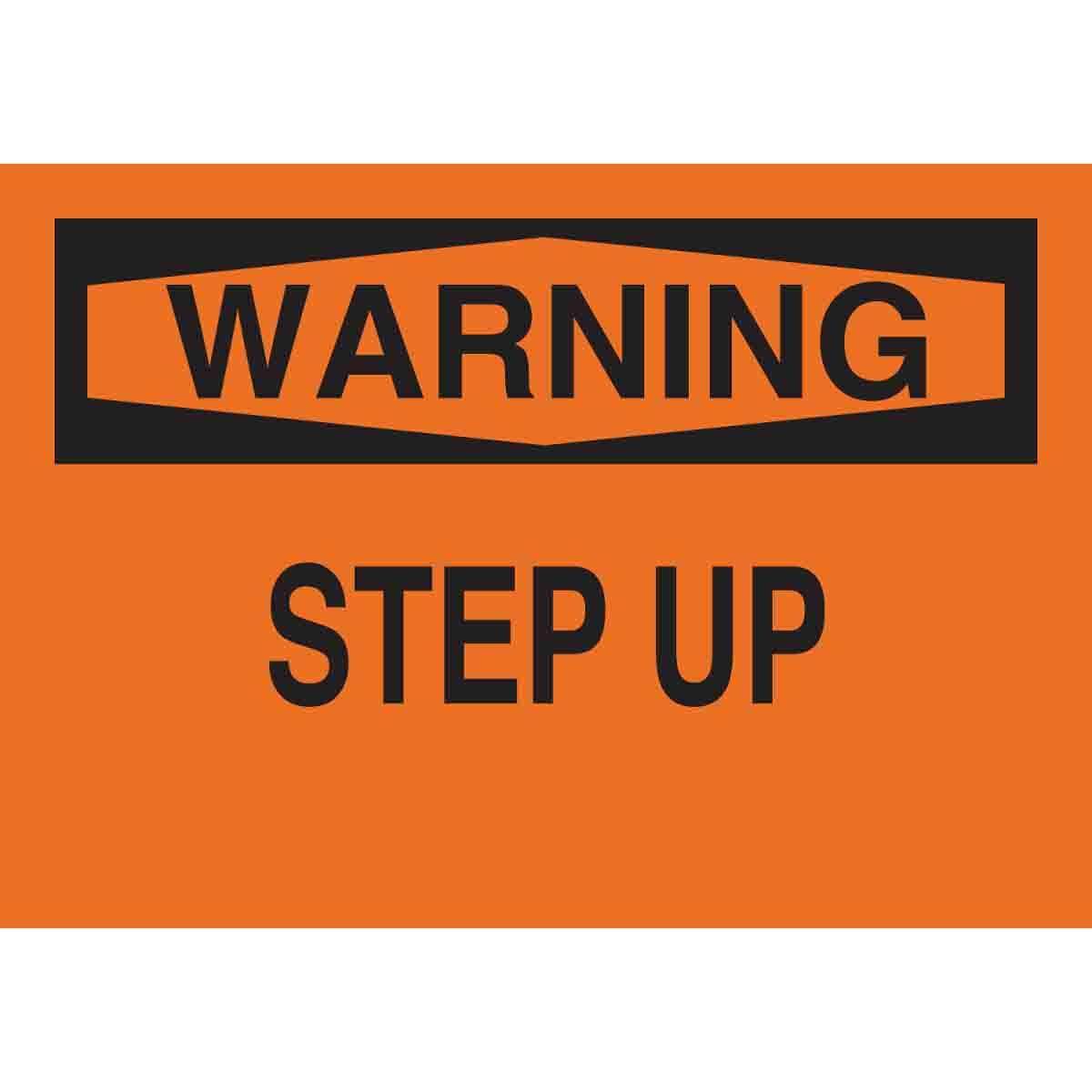 Brady® 85141 High Performance Rectangular Fall Protection Sign, 7 in H x 10 in W, Black on Orange, B-302 Polyester, Self-Adhesive Mount