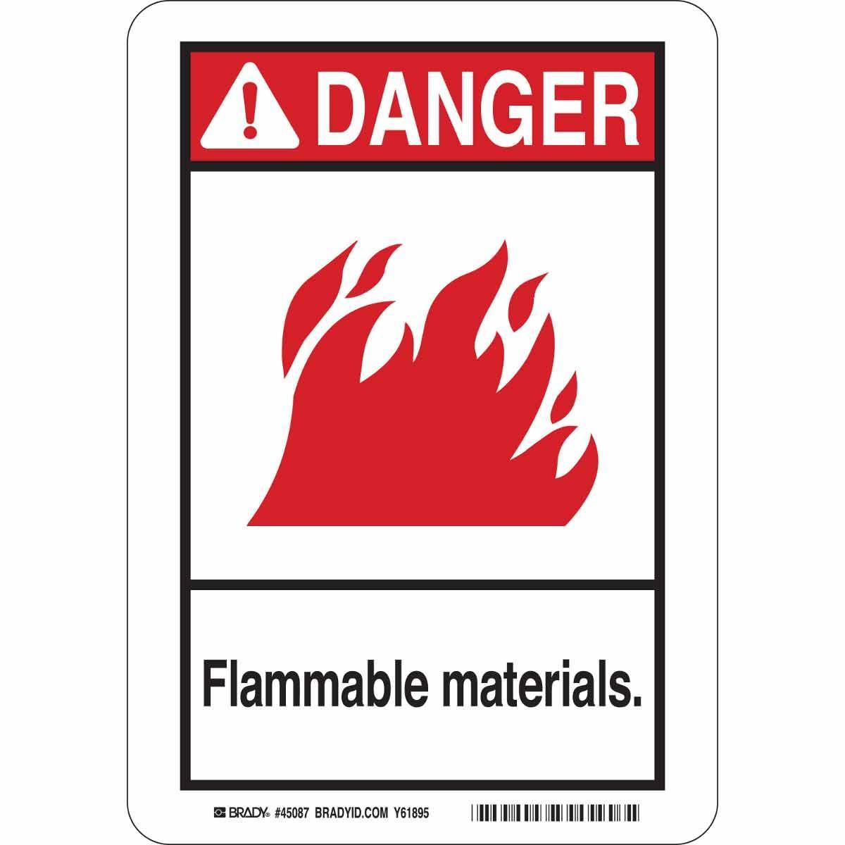 Brady® 45156 Laminated Rectangle ANSI Safety Sign, DANGER, Symbol/Text, B-302 Polyester, Self-Adhesive Mount, 14 in H x 10 in W, English