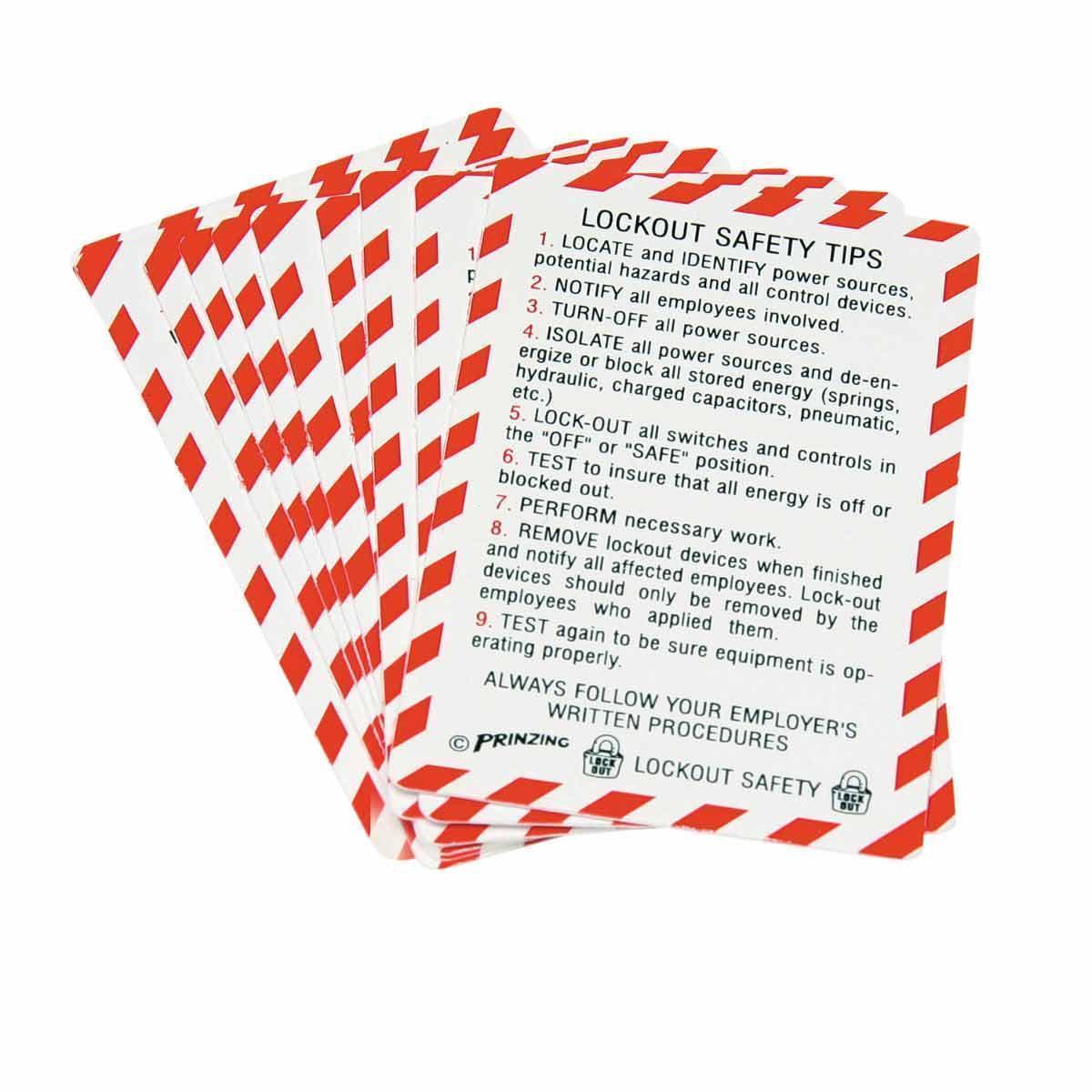 Brady® Prinzing® 45633 Lockout Safety Wallet Card, English/Spanish, Lockout Tagout