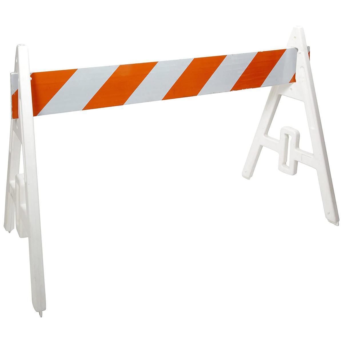 Brady® 57445 Traffic Barricade Set, Orange/White, 42 in H x 8 ft W