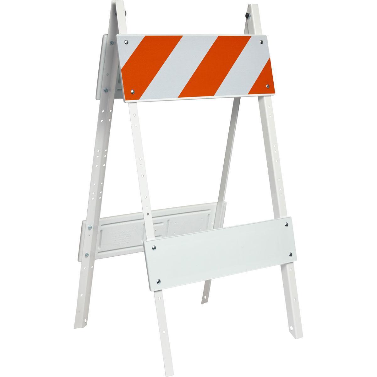 Brady® 57596 Type I Folding Barricade, Reflective Orange/White, 42 in H x 24 in W