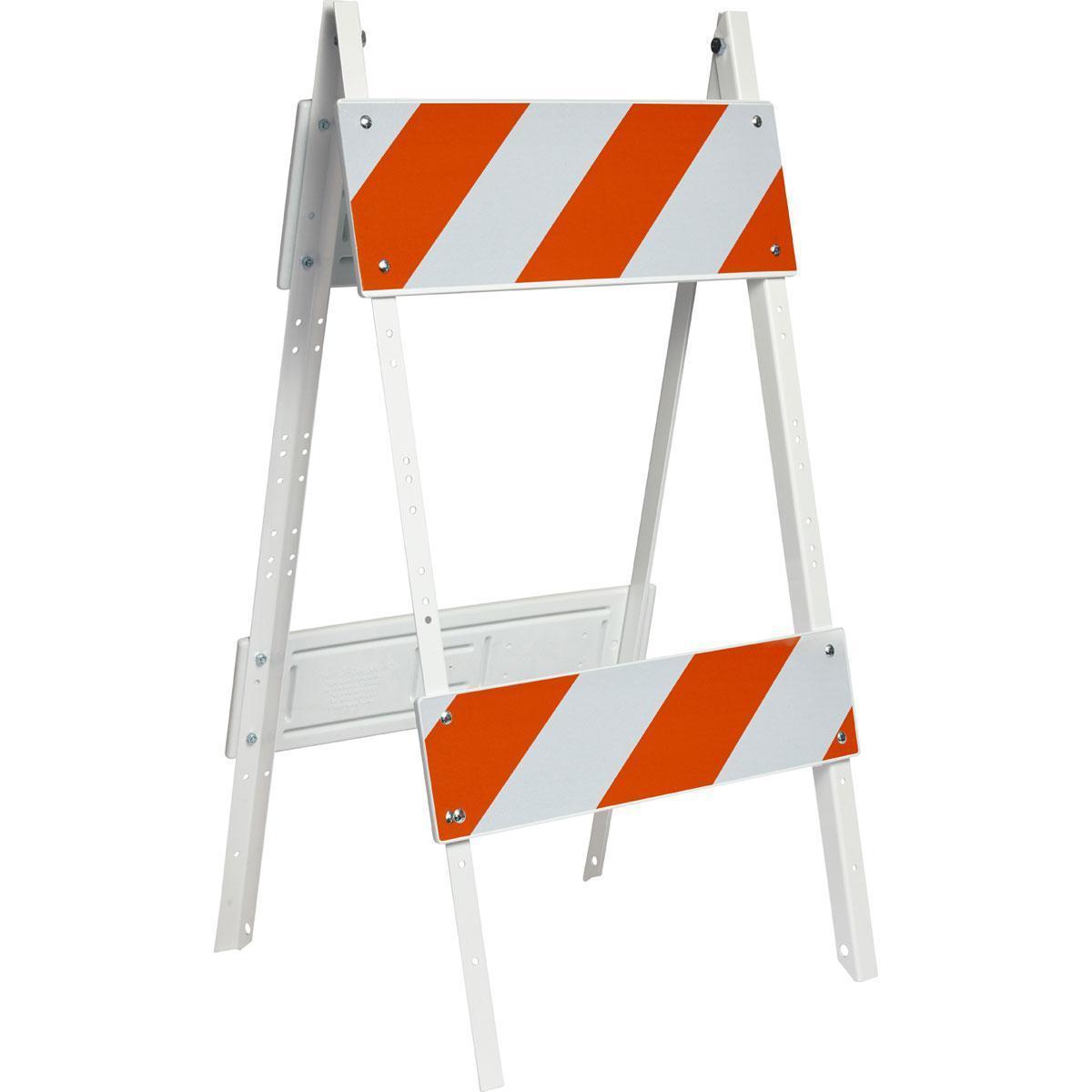 Brady® 57597 Type II Folding Barricade, Reflective Orange/White, 42 in H x 24 in W