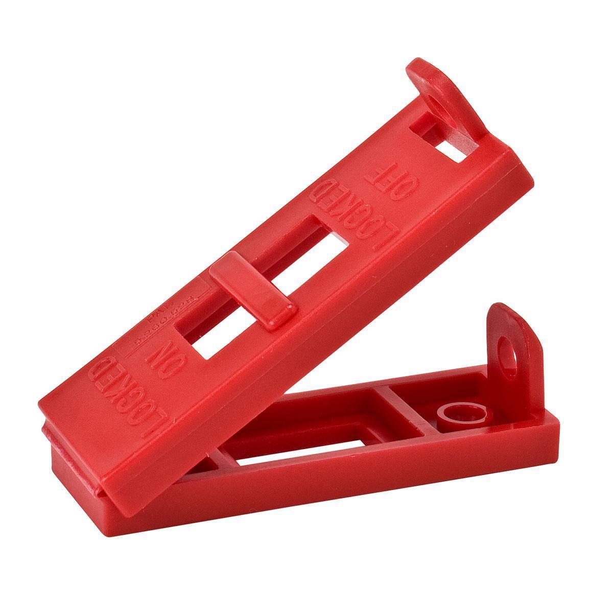 Brady® 65392 Electrical Risk Wall Switch Lockout, For Use With Wall Mounted Switch, 1 Padlock, 0.31 in Dia Max Padlock Shackle, LOTO-42 Polypropylene, Red