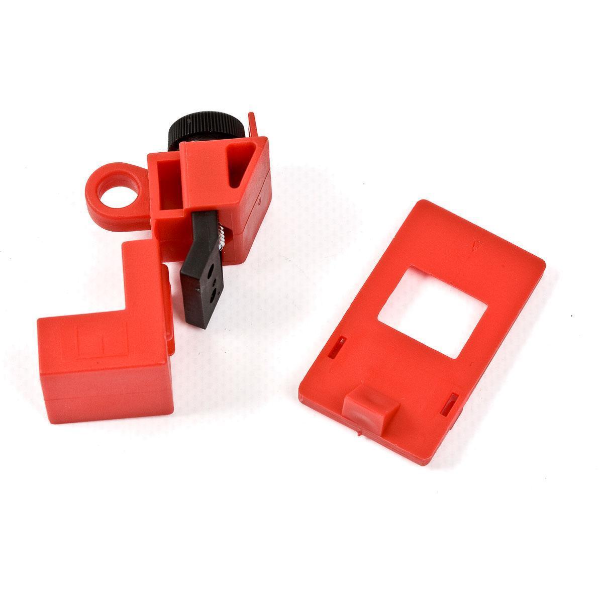 Brady® 65396 1-Pole Clamp-On Electrical Risk Breaker Lockout, For Use With Multi-Pole Breaker and ABB Model S1/Bryant® Model BR/Challenger Model C/LM Breaker, 1 Padlock, 0.281 in Dia Max Padlock Shackle, LOTO-14 Polypropylene, Red