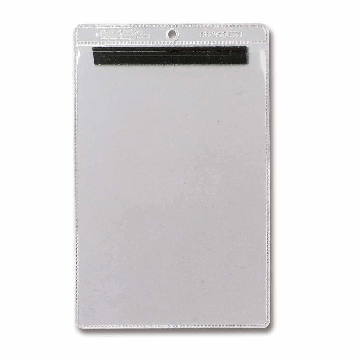 Brady® 81769 Magnetic Back Open End Protective Envelope, Magnetic Backed Envelope Closure, 6-1/2 in H x 4-1/2 in W, Vinyl, Clear