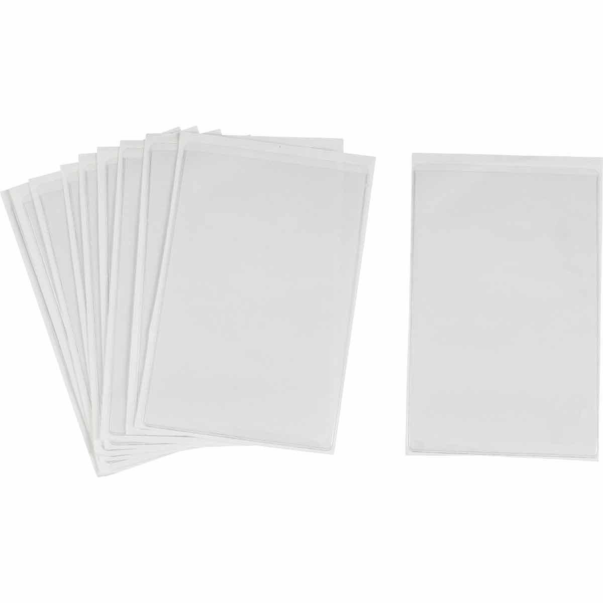 Brady® 81772 Adhesive Back Open End Protective Envelope, Adhesive Backed Envelope Closure, 8-1/2 in H x 5-1/2 in W, Vinyl, Clear