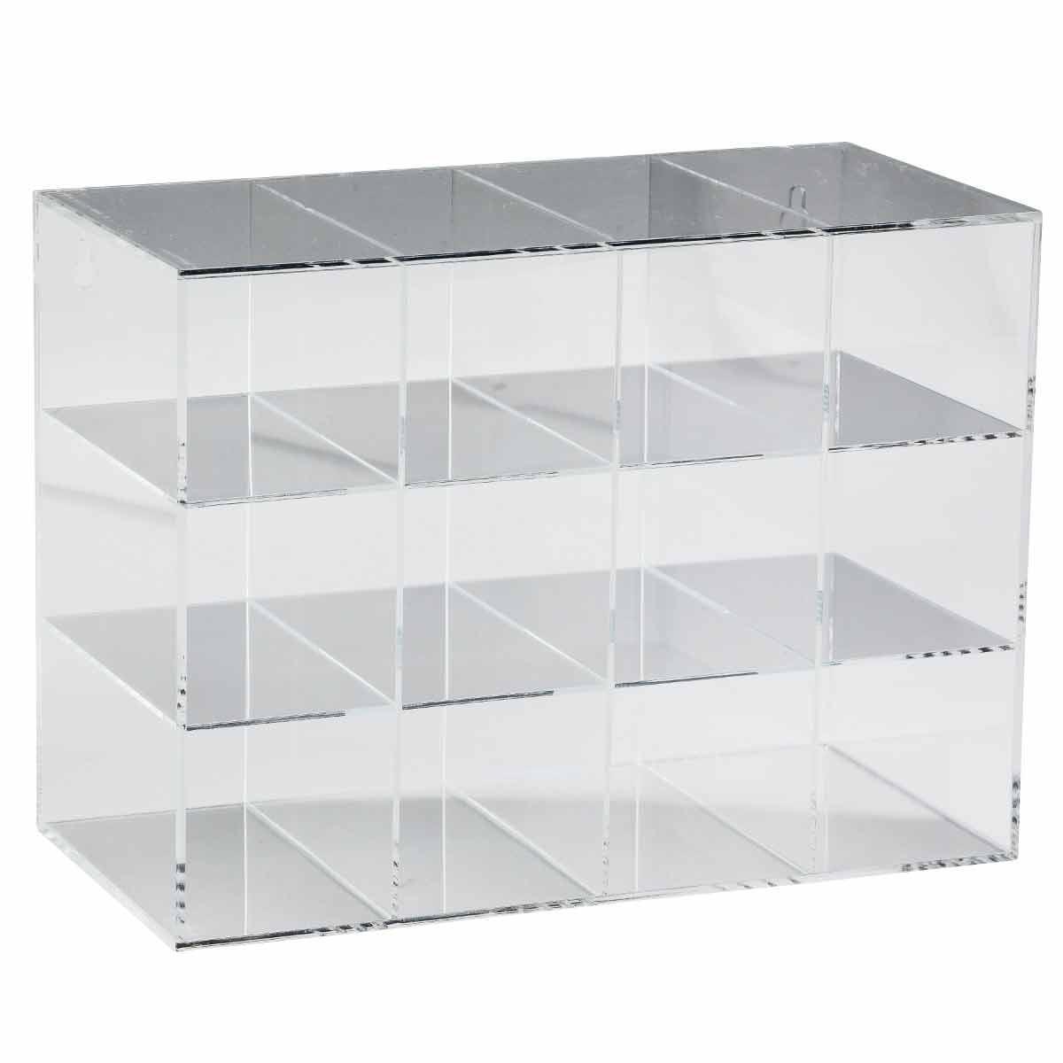 Brady® GH12N Large Capacity Open Front Eye Protection Dispenser, 12 Pairs Glasses Capacity, 11-1/2 in H x 15-1/2 in W x 7-5/8 in D, Acrylic, Table Top Mount