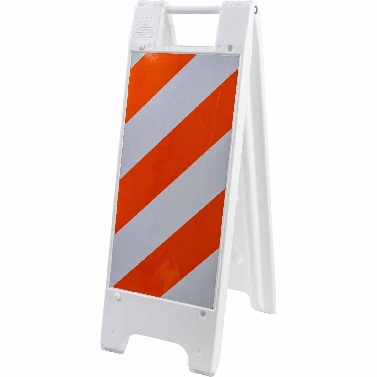 Brady® 57630 Narrow Folding Barricade, Reflective Orange/White, 36 in H x 13 in W