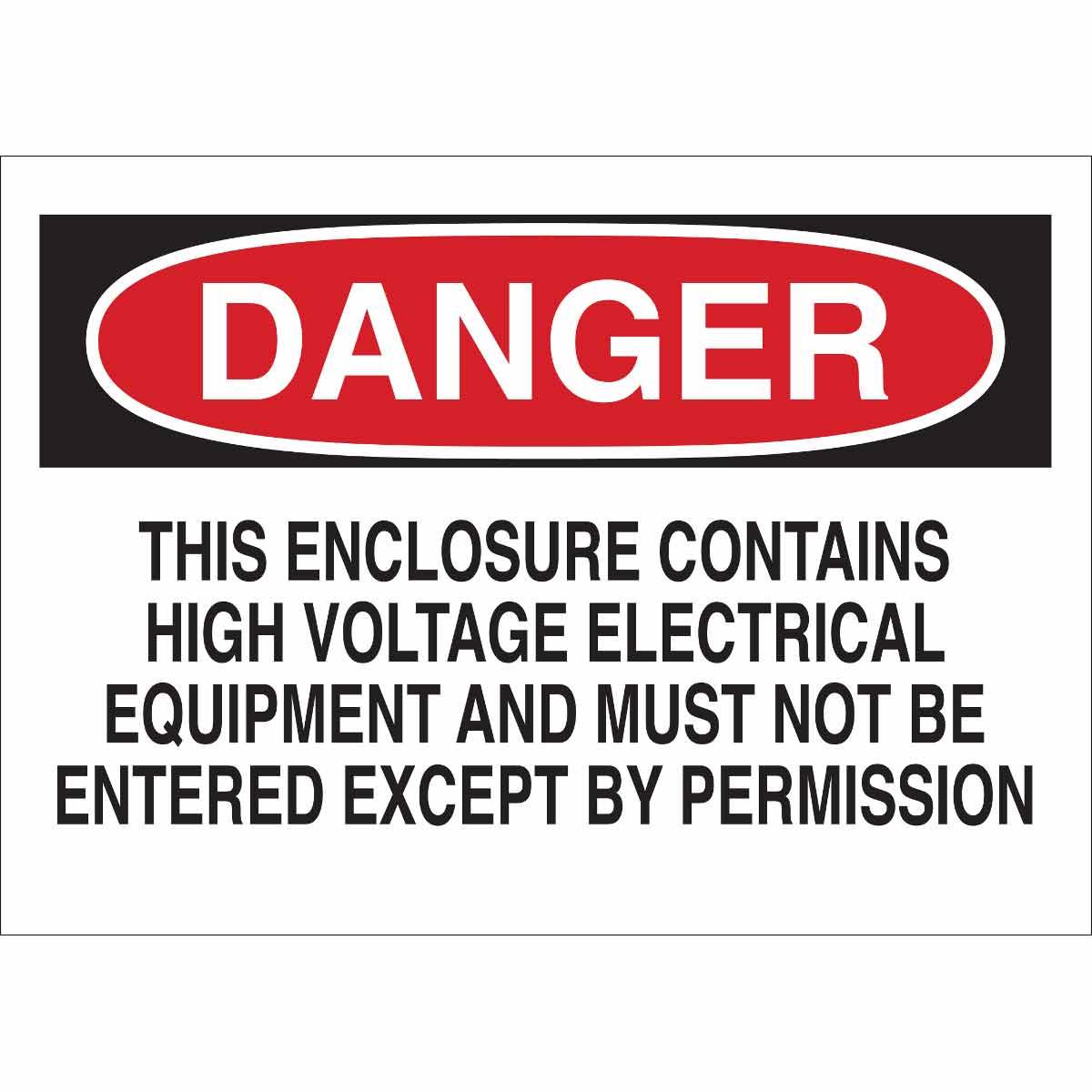 Brady® 40691 Rectangular Electrical Safety Sign, DANGER, 7 in H x 10 in W, Black/Red on White, B-555 Aluminum, Corner Hole Mount