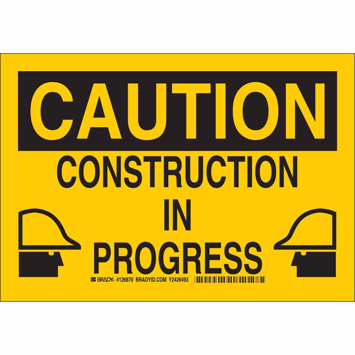 Brady® 126875 Rectangular Maintenance and Repair Sign, CAUTION, 10 in H x 14 in W, Black on Yellow, B-302 Polyester, Self-Adhesive Mount