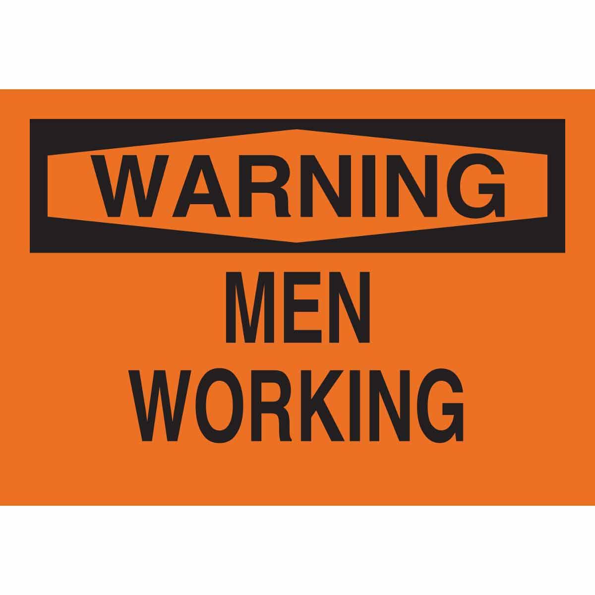 Brady® 88259 Laminated Rectangular Machine and Equipment Sign, WARNING, 7 in H x 10 in W, Black on Orange, B-302 Polyester, Self-Adhesive Mount