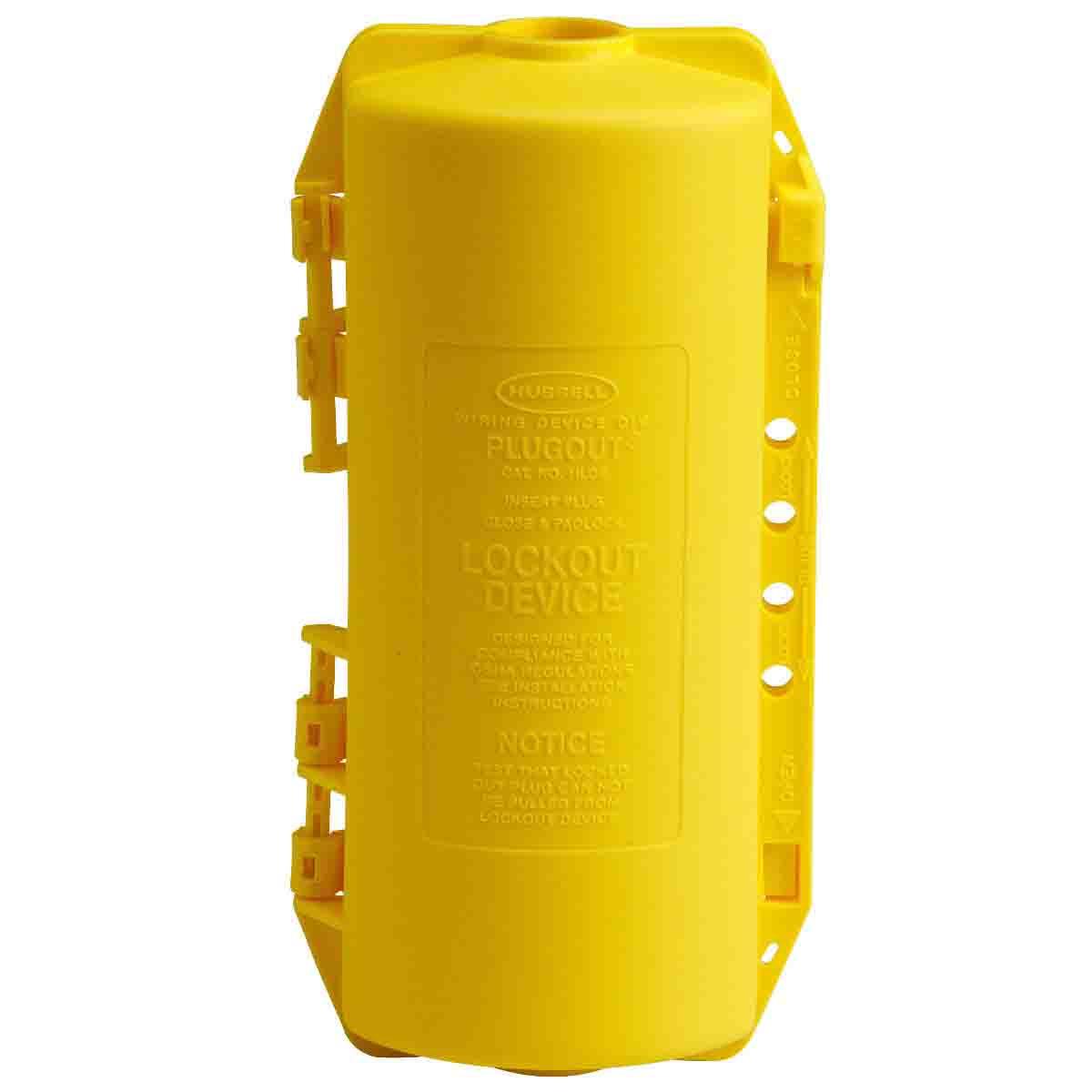 Brady® PLUGOUT® 65968 Large Electrical Plug Lockout, For Use With Hubbell Plugs, 1 Padlocks, 9/16 in Dia Max Padlock Shackle, LOTO-62 Polypropylene, Yellow