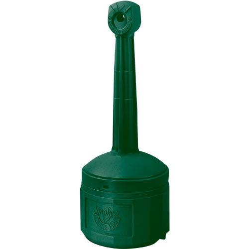 Brady® Smokers Cease Fire® 103678 Cigarette Receptacle, 16-1/2 in W x 38-1/2 in H, Polyethylene, Forest Green