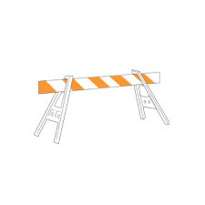 Brady® 57593 Double Board A-Frame Barricade, Orange/White, 42 in H x 8 ft W