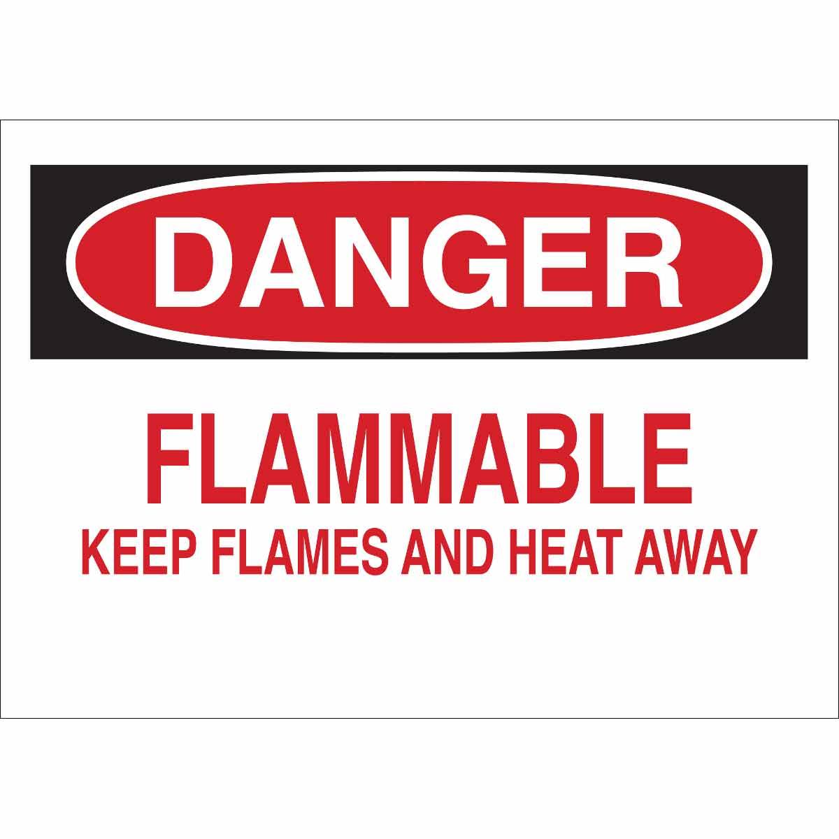 Brady® 25663 Rectangle Chemical and Hazardous Material Sign, DANGER, Text, B-401 Polystyrene, Corner Hole Mount, 10 in H x 14 in W, English
