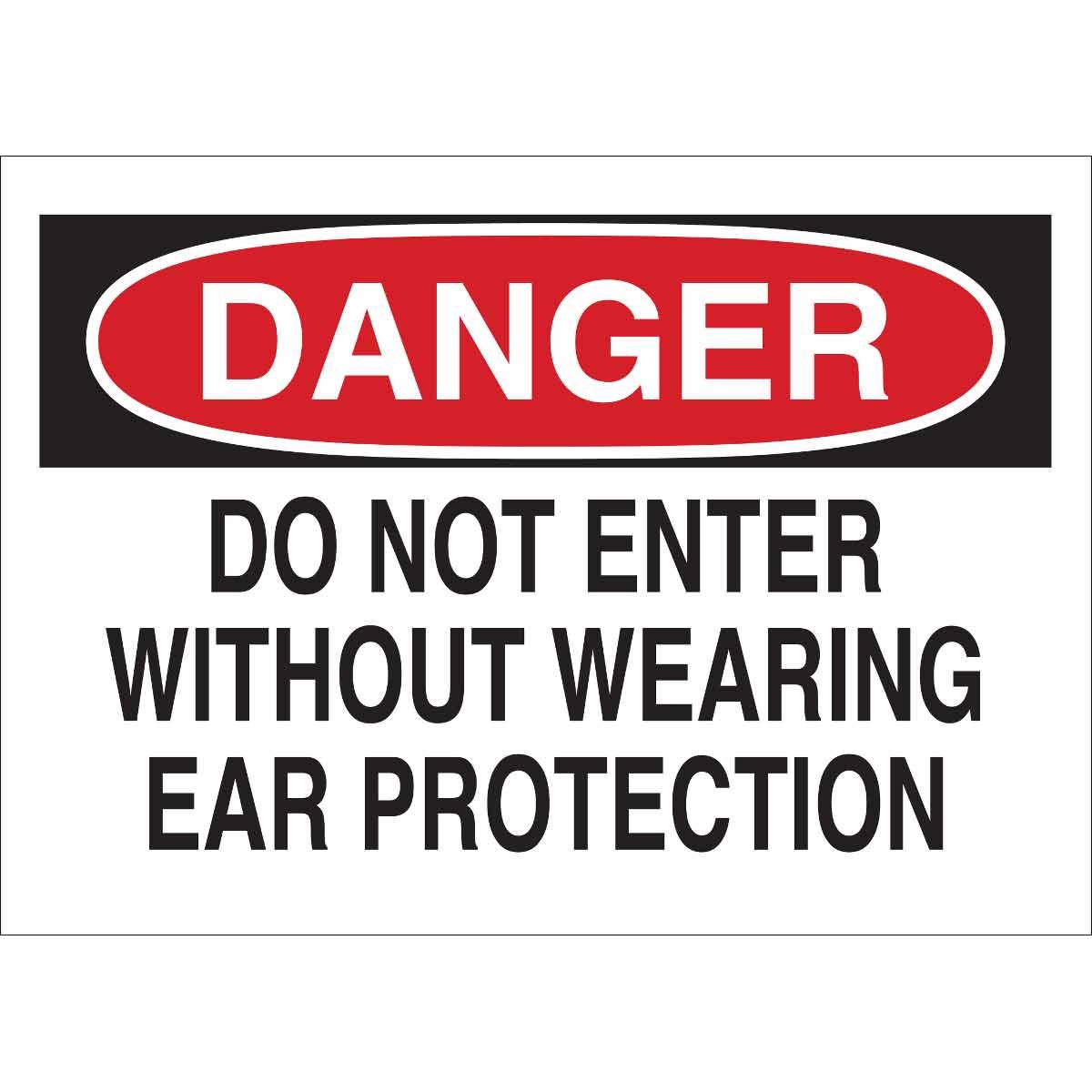 Brady® 40651 Rectangular Personal Protection (PPE) Sign, DANGER, 7 in H x 10 in W, Black/Red on White, B-555 Aluminum, Corner Hole Mount