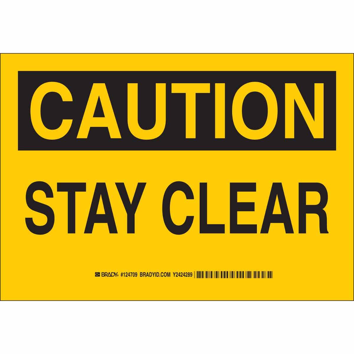 Brady® 124712 High Performance Rectangular Machine and Equipment Sign, CAUTION, 10 in H x 14 in W, Black on Yellow, B-302 Polyester, Self-Adhesive Mount