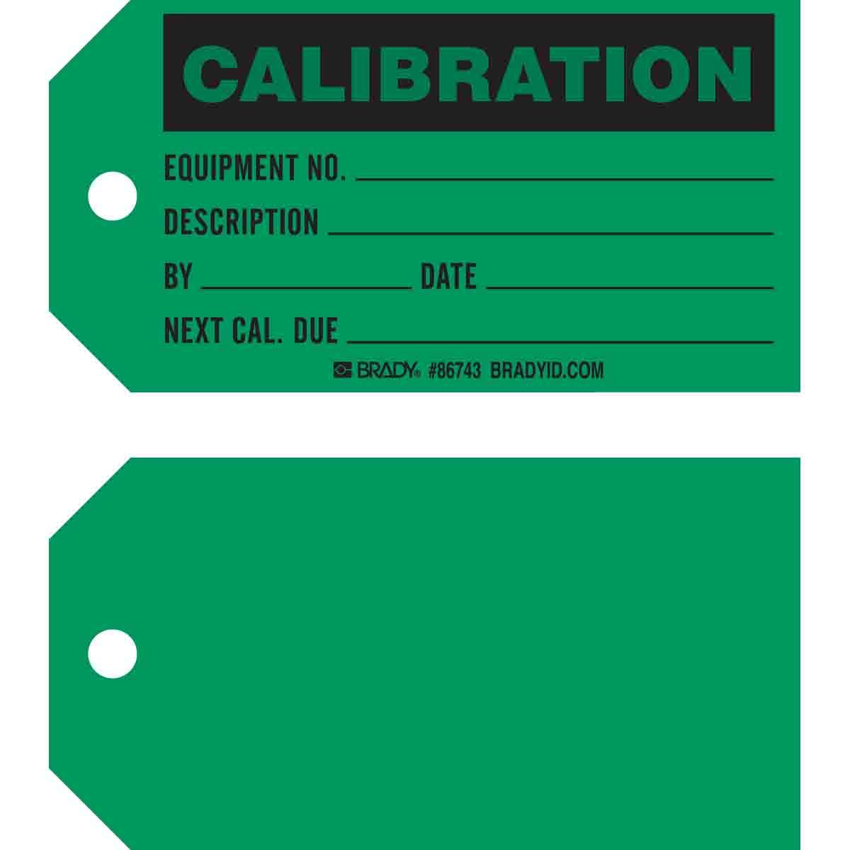 Brady® 86743 1-Sided Rectangular Write-On Equipment Status Tag, 5-3/4 in H x 3 in W, Black on Green, 3/8 in Hole, B-853 Cardstock