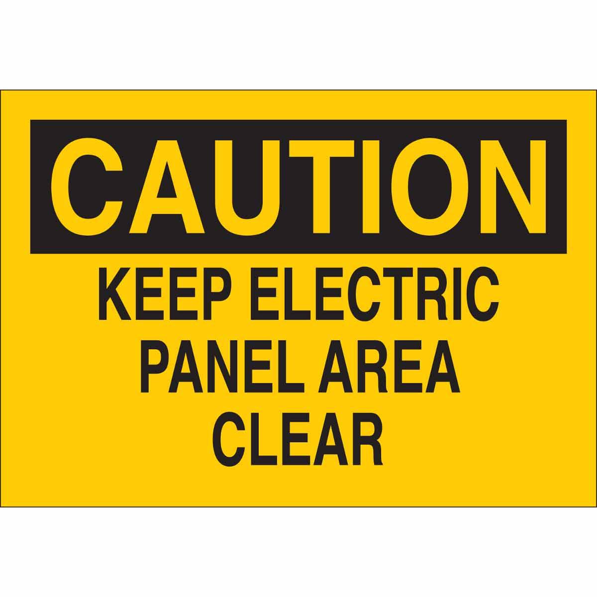 Brady® 43089 Rectangular Electrical Safety Sign, CAUTION, 7 in H x 10 in W, Black on Yellow, B-555 Aluminum, Corner Hole Mount