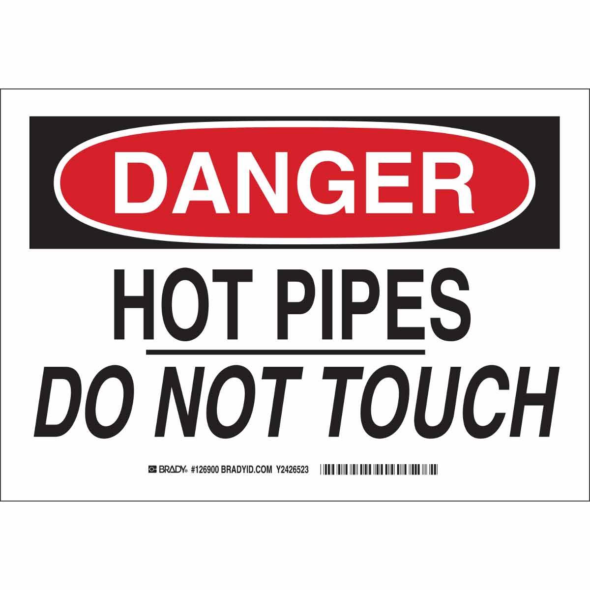Brady® 126904 Rectangular Machine and Equipment Sign, DANGER, 10 in H x 14 in W, Black/Red on White, B-401 Polystyrene, Corner Hole Mount