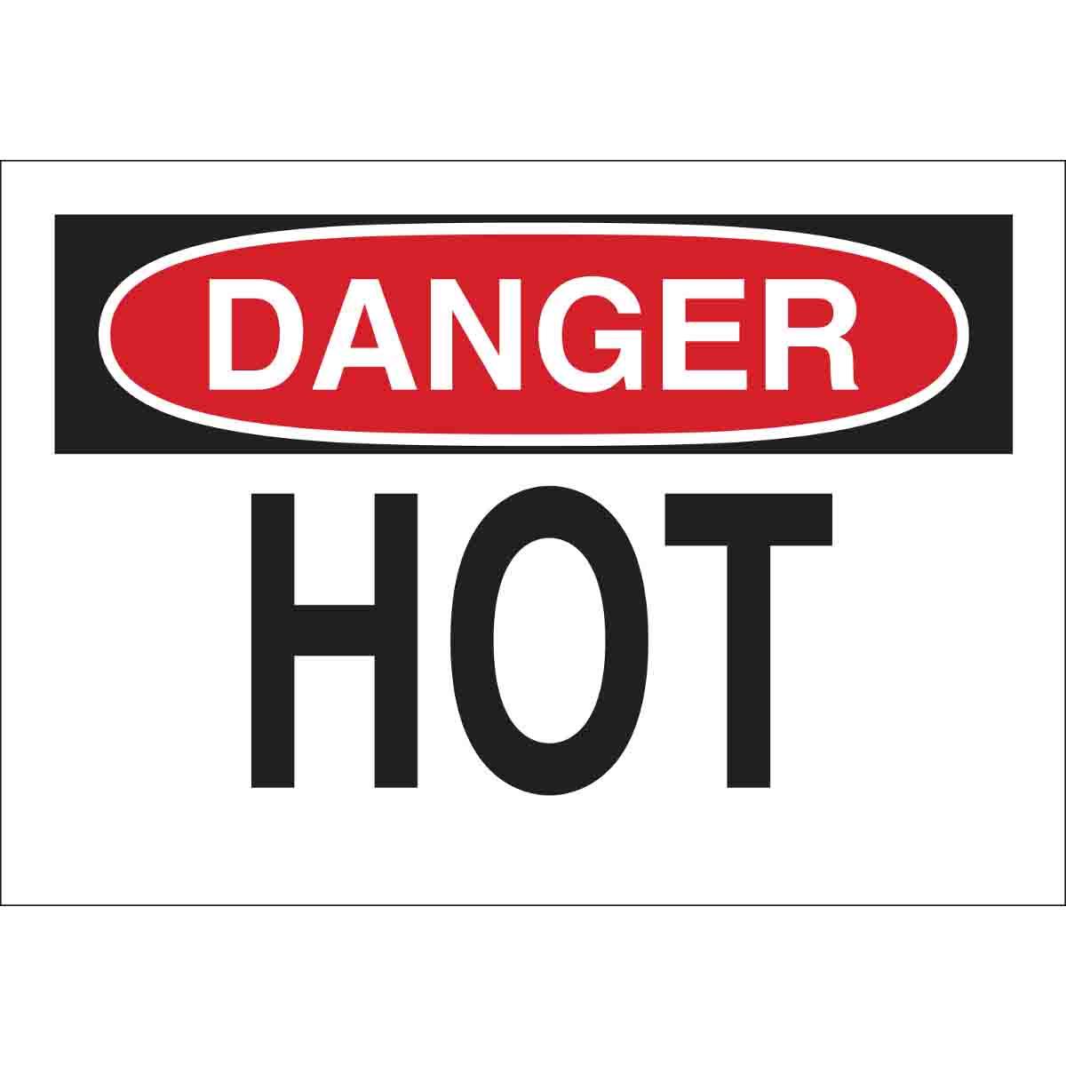 Brady® 87788 Overlaminated Rectangular Machine and Equipment Sign, DANGER, 3-1/2 in H x 5 in W, Black/Red on White, B-302 Polyester, Self-Adhesive Mount
