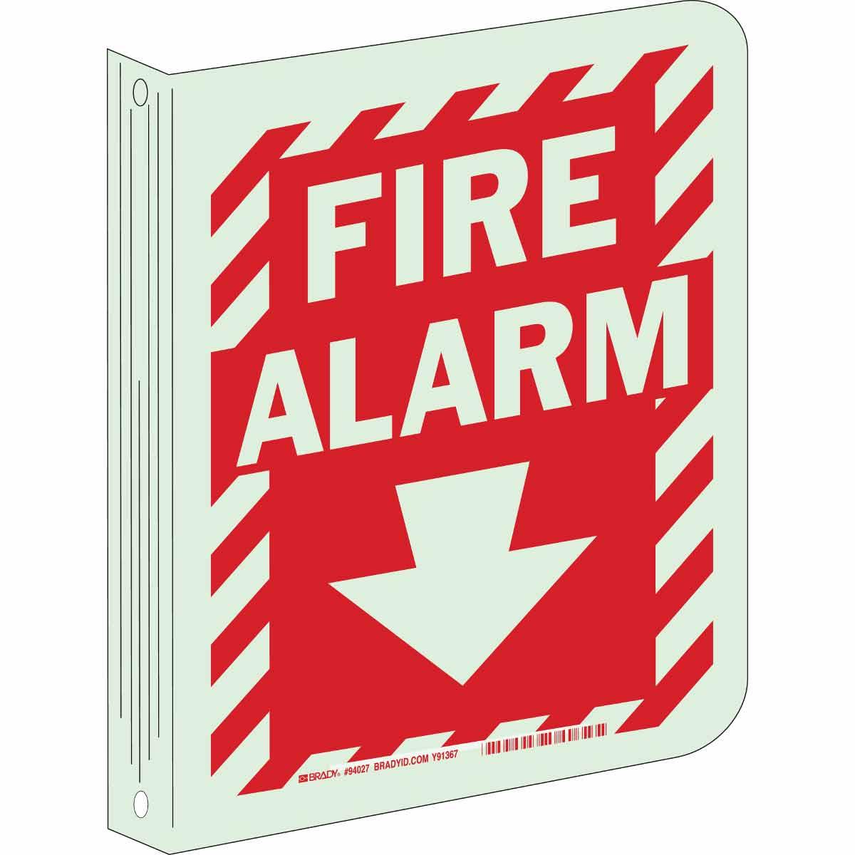 Brady® BradyGlo™ 94027 Rectangular High Visibility Sign, 12 in H x 9 in W, Red on Glow, B-347 Polyester/Polystyrene, Corner Hole/V-Shaped Projecting Mount