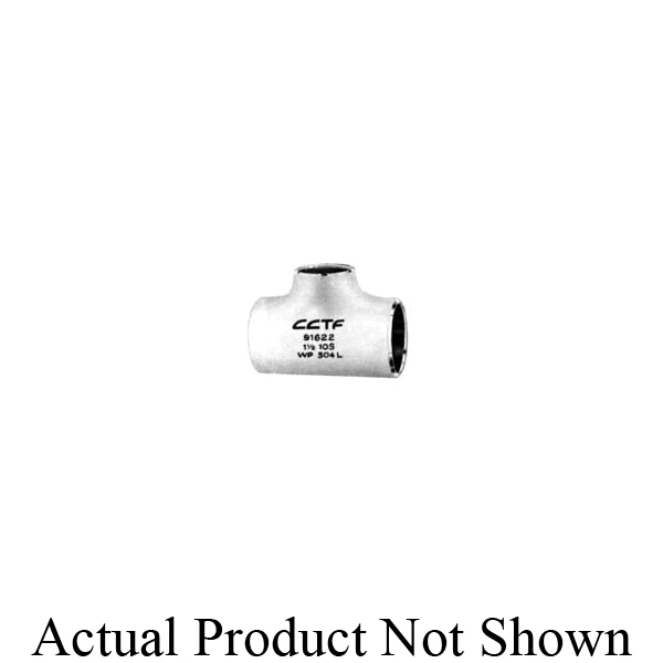 CCTF 7625098 Tee, 1-1/2 in Nominal, Butt Welded End Style, SCH 40/STD, 316 Stainless Steel