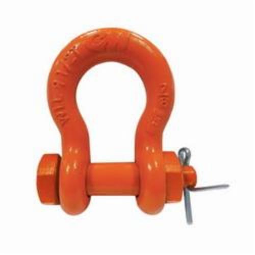 CM® M848AP Anchor Shackle, 2 ton Load, 3/8 in, 0.438 in Dia Bolt/Nut/Cotter Pin, Orange Powder Coated