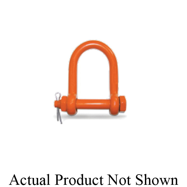 CM® M9151P Long Reach Shackle, 7000 lb Load, 5/8 in, 3/4 in Bolt/Nut/Cotter Pin, Orange Powder Coated