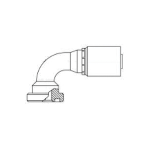 ContiTech Ultra-Crimp™ 20242897 1-Piece Non-Skive Hydraulic Hose Elbow Fitting, 1-1/4 in ID Hose, 1 in Connection, Code 61 Flange x Hose End Style, 3.7 in Cutoff Allowance