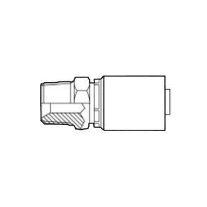 ContiTech 20244064 1-Piece Hydraulic Hose Fitting, 1/8 in ID Hose, 1/8-27 Connection, Male NPTF x Hose End Style, 3/4 in Cutoff Allowance, Thermoplastic