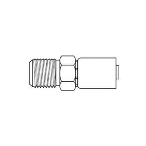 ContiTech 20243971 1-Piece Hydraulic Hose Fitting, 1/2 in ID Hose, 3/4-16 Connection, Male JIC 37 deg Flare x Hose End Style, 5000 psi Pressure, 1-1/4 in Cutoff Allowance, Thermoplastic