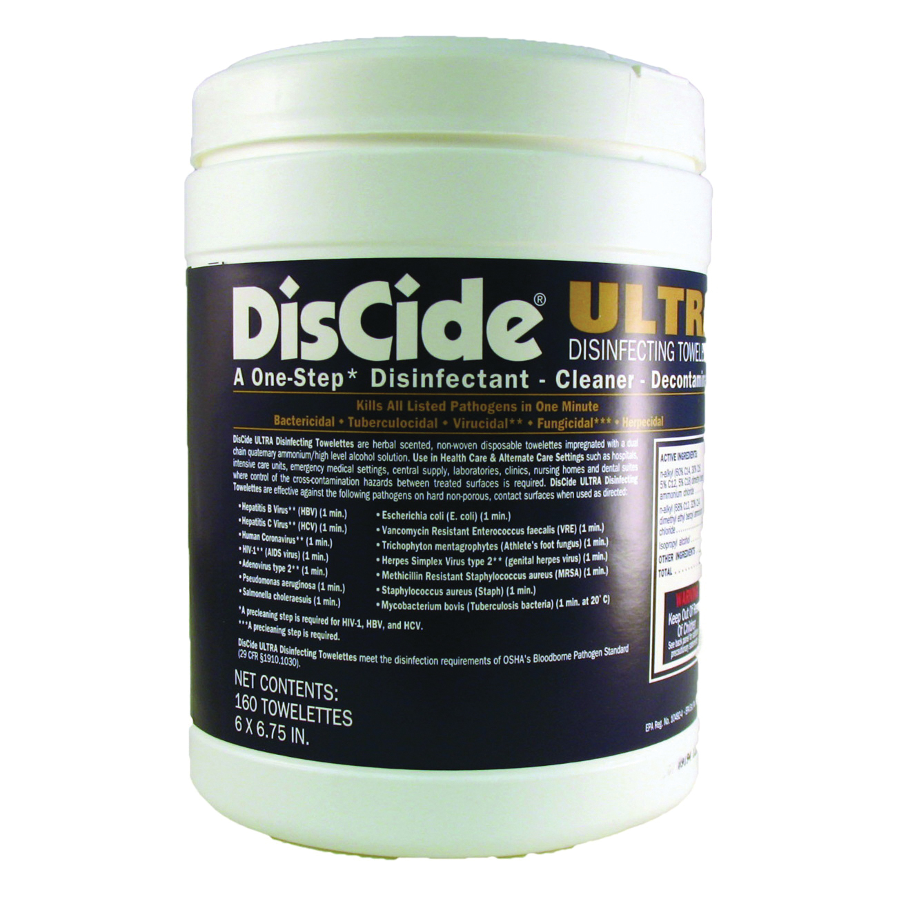 Comfort-Air™ DisCide® 15A79120 Disinfecting Towelette, Canister Package, NIOSH Certified