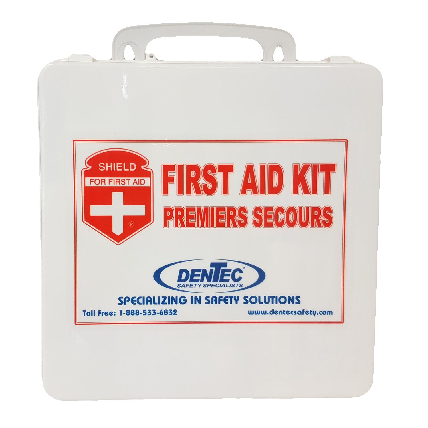 Shield 81-6018-0 First Aid Kit, Plastic Case, 9.5 in H x 9.5 in W x 3 in D