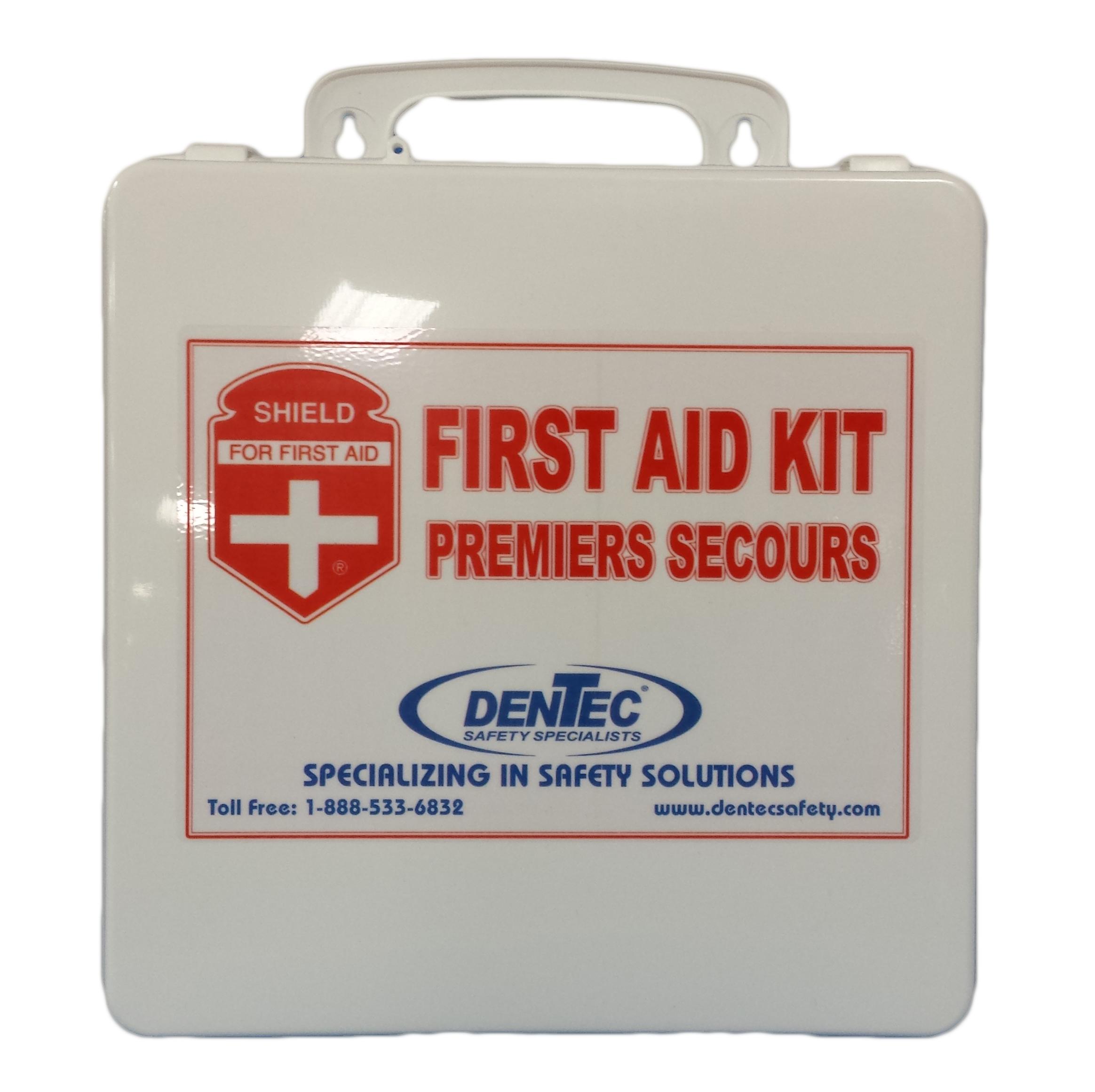 Shield 81-6161-0 First Aid Kit, Plastic Case, 9.5 in H x 9.5 in W x 3 in D