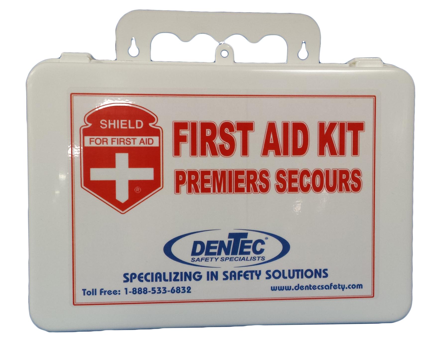 Shield 81CSA-0003-0 Basic First Aid Kit, Portable/Wall Mounting, 175 Components, Plastic Case, 9.5 in H x 9.5 in W x 3 in D