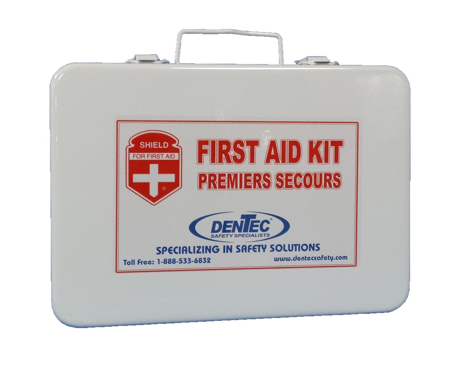 Shield 81CSA-0003-1 Basic First Aid Kit, Portable/Wall Mounting, 175 Components, Metal Case, 9 in H x 9.0 in W x 2.5 in D