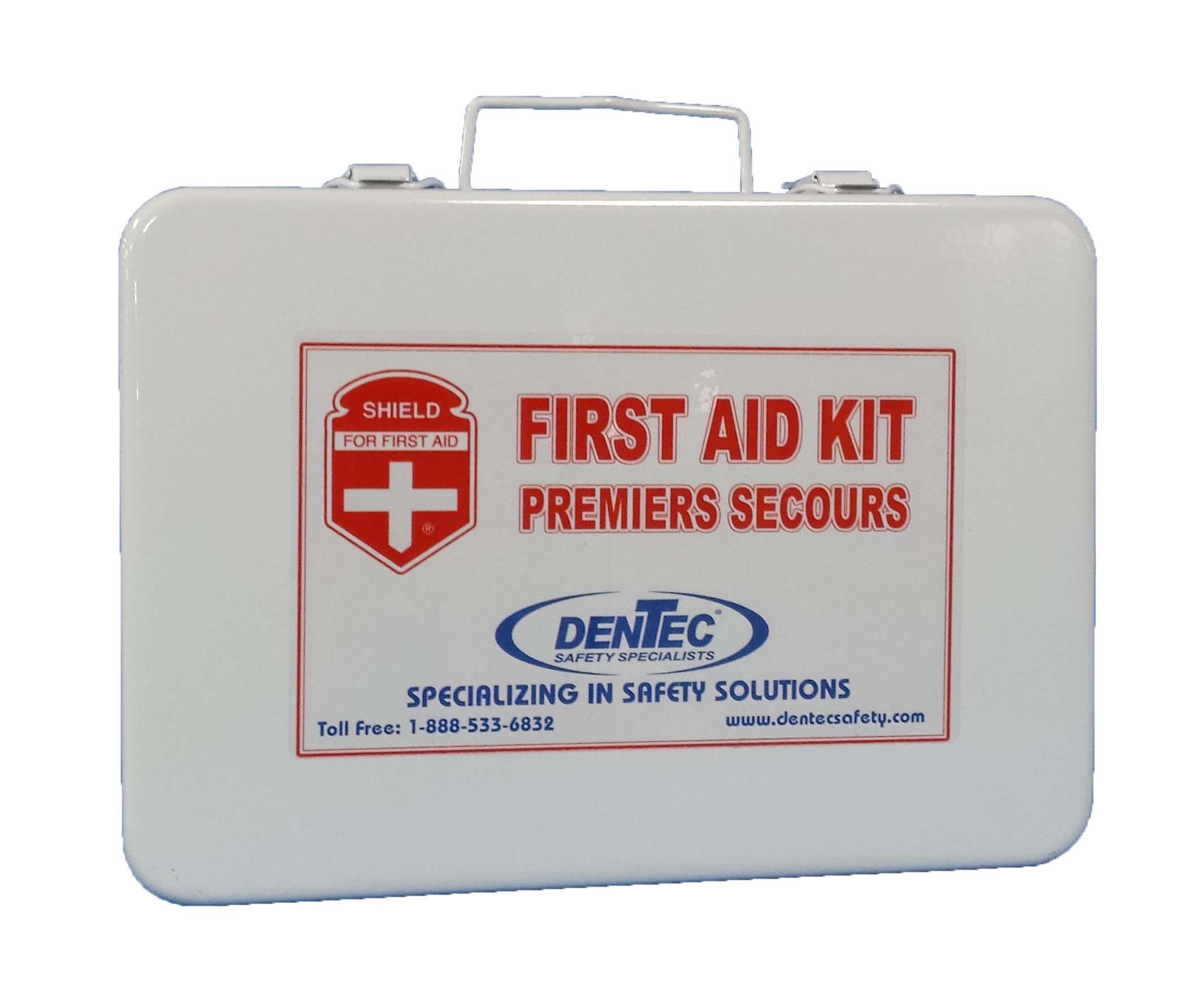 Shield 81CSA-0004-1 Basic First Aid Kit, Portable/Wall Mounting, 342 Components, Metal Case, 13.5 in H x 9.5 in W x 2.5 in D