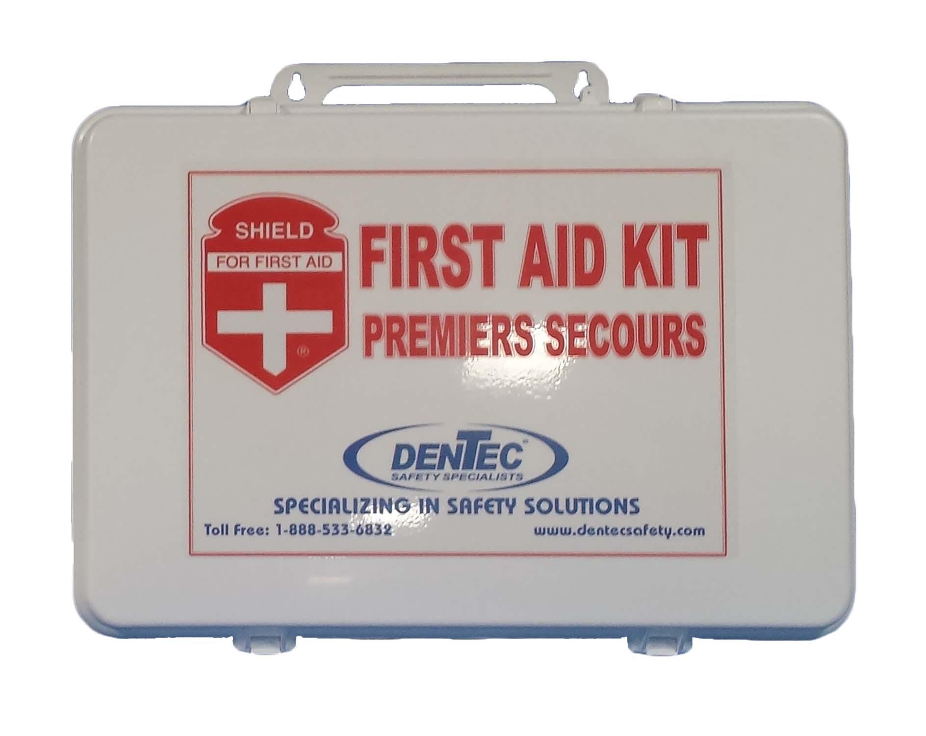 Shield 81CSA-0005-0 Intermediate First Aid Kit, Portable/Wall Mounting, 120 Components, Plastic Case, 13.5 in H x 9.5 in W x 3 in D