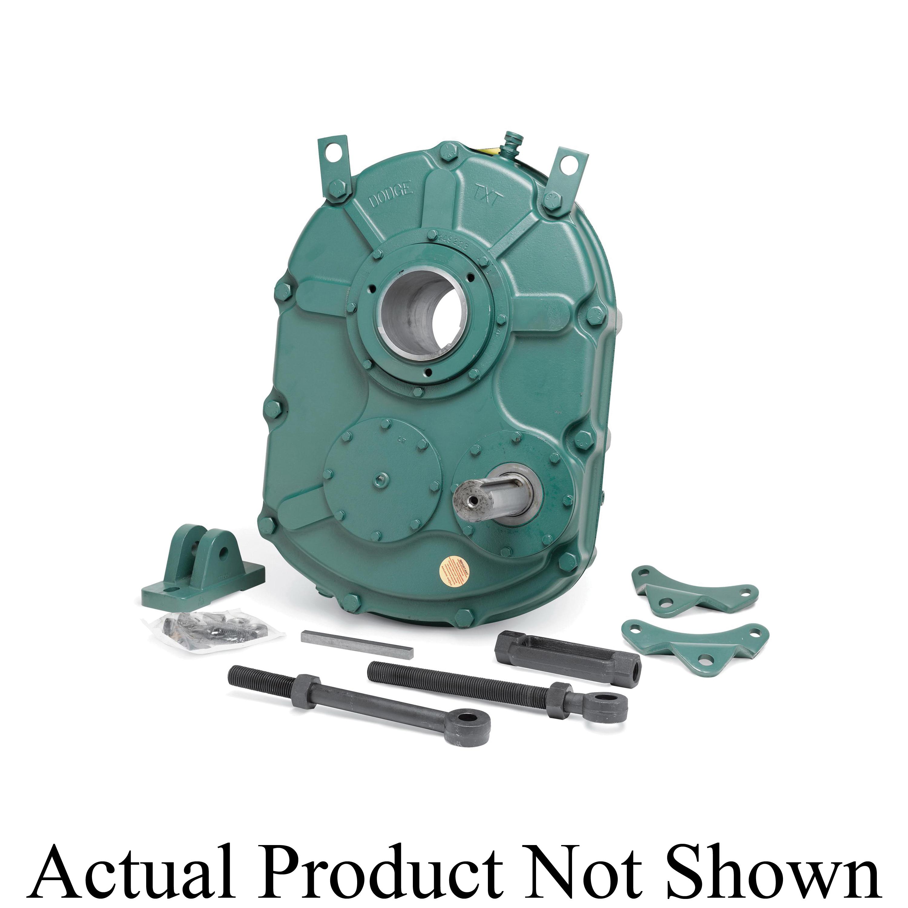 Dodge® 249273 TXT Double Reduction Speed Reducer, Solid Shaft Input, Straight Bore Output, 154.7 hp, 15:1 Gear Ratio, 120 rpm Maximum Output