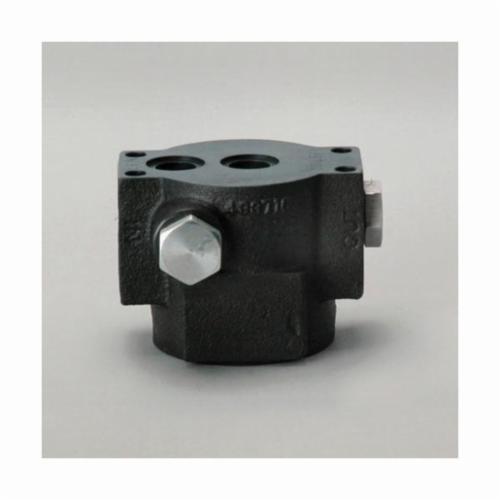 Donaldson® P574249 Manifold Mount Hydraulic Head Assembly With 51 psi Bypass Valve, 20 gpm, 4000 psi, For Use With W440 In-Line Cartridge Filter, Cast Iron Head/Buna-N® Seal