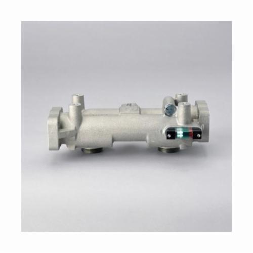 Donaldson® P574958 Dual Bulk Fluid Head Assembly With 50 psi Bypass Valve and 4-Bolt Flange, 125 gpm, 350 psi, 1-1/2 in SAE Port, For Use With DBB8664, DBB8665 and DBB8666 Filter, Aluminum Head/Steel Insert/FKM Seal