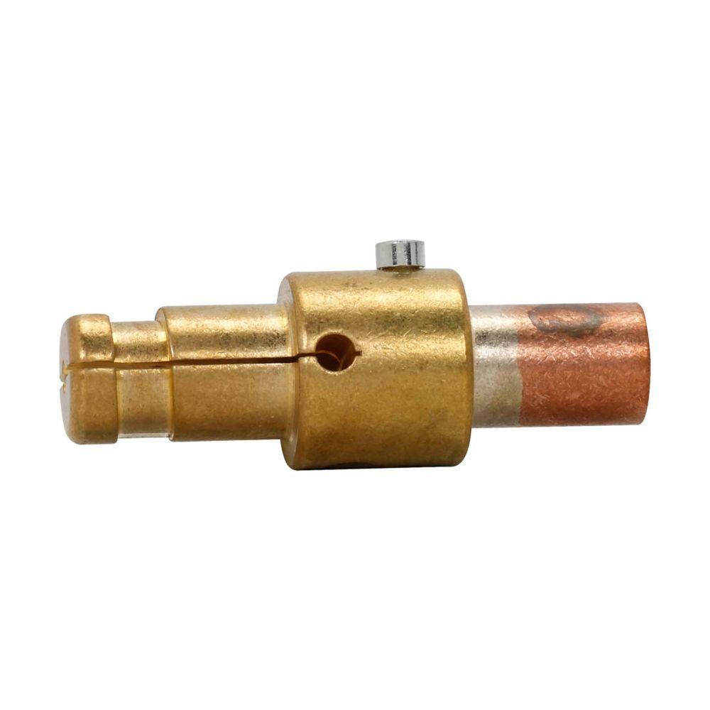 Crouse-Hinds Cam-Lok™ A200037-3 Vulcanized Plug Contact, 600 VAC/VDC, 235 A, -40 to 105 deg C, 1/0 to 2/0 AWG Wire, Crimp Connection, For Use With Cam-Lok™ J Series E1016 Female Plug, Brass