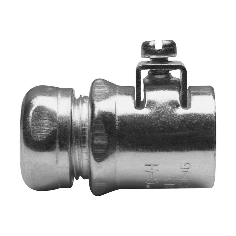 Crouse-Hinds ACC75 Compression Coupling, 3/4 in, For Use With EMT/AC/MC/FMC Conduit, Steel, Electro-Plated Zinc