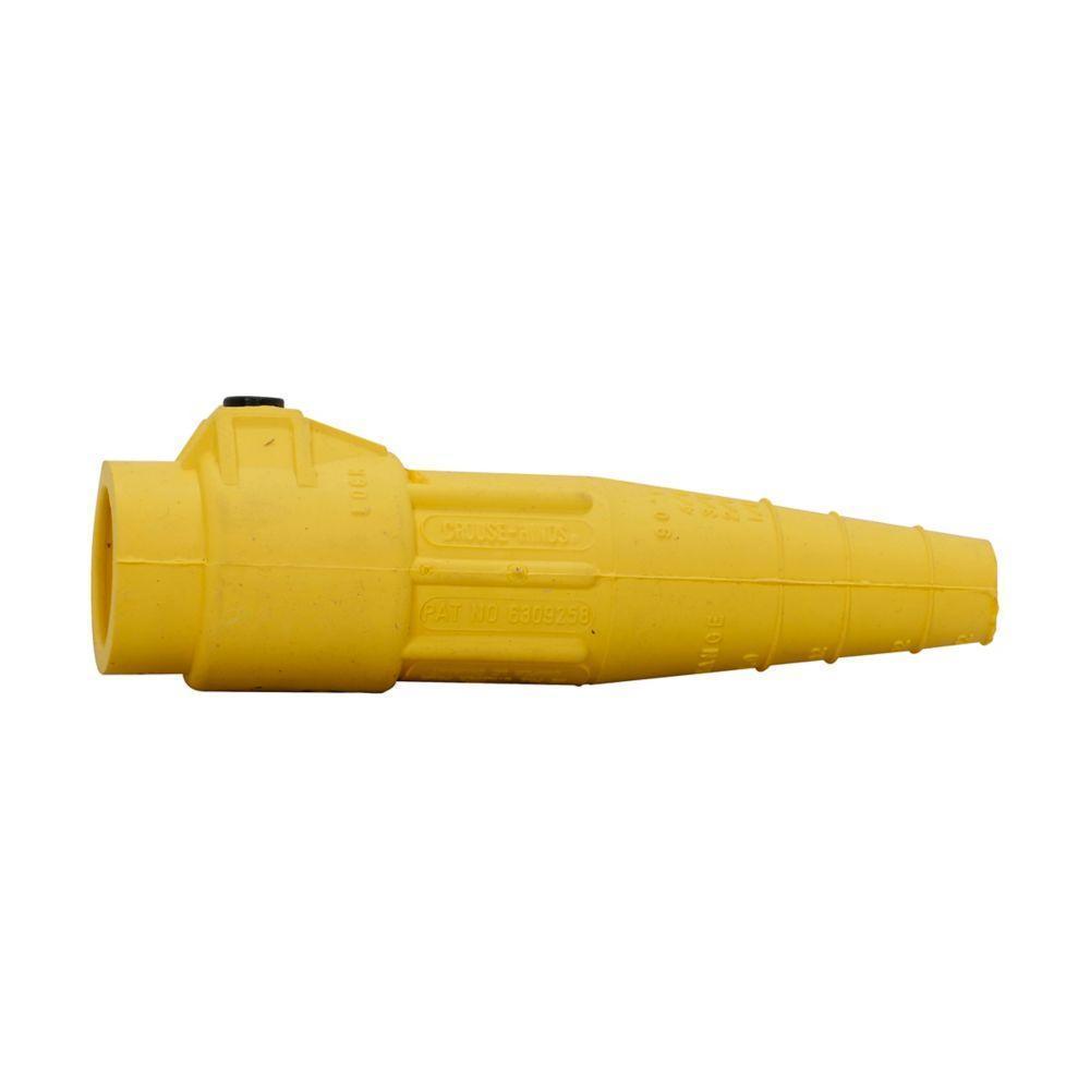 Crouse-Hinds E-Z200071-13 Plug Insulator, For Use With Cam-Lok™ Standard Series E-Z1018 Single/Double Set Screw Non-Vulcanized Male Plug, 2 to 4/0 AWG Cable, 600 VAC/VDC, 400 A, NEMA 3R, -40 to 105 deg C, TPE, Black