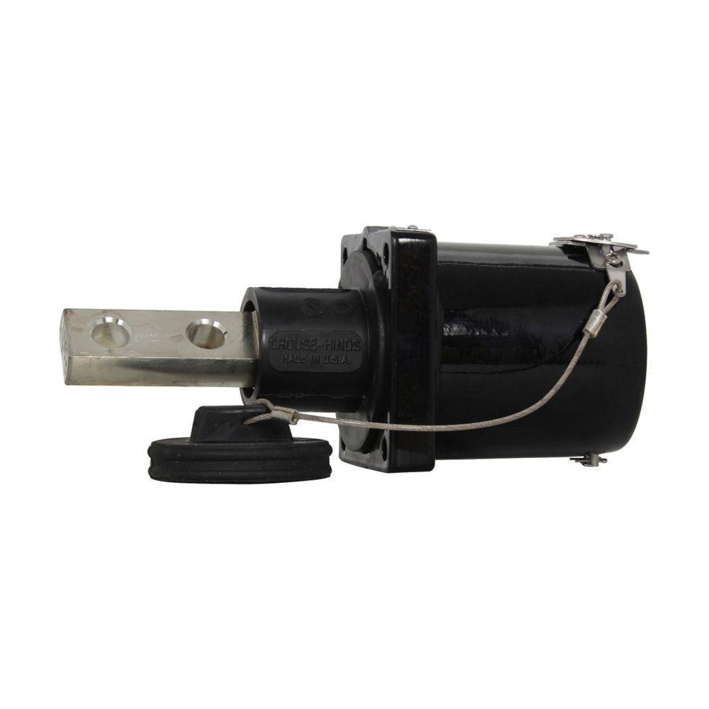 Crouse-Hinds Roughneck™ E1049-1808X-BK E1049 1-Pole Male Receptacle With 3326695-1 Housing, A201099-9 Contact, 1000 VAC/VDC, 1135 A, 313 to 777 kcmil Wire, Double Hole Busbar Connection, NEMA 3 NEMA Rating