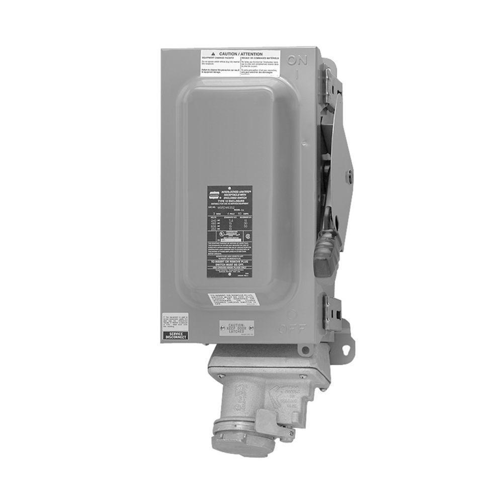 Crouse-Hinds Arktite® WBR10442 Heavy Duty Interlock Receptacle Interior Assembly, 600 VAC, 30 A, 4 Poles