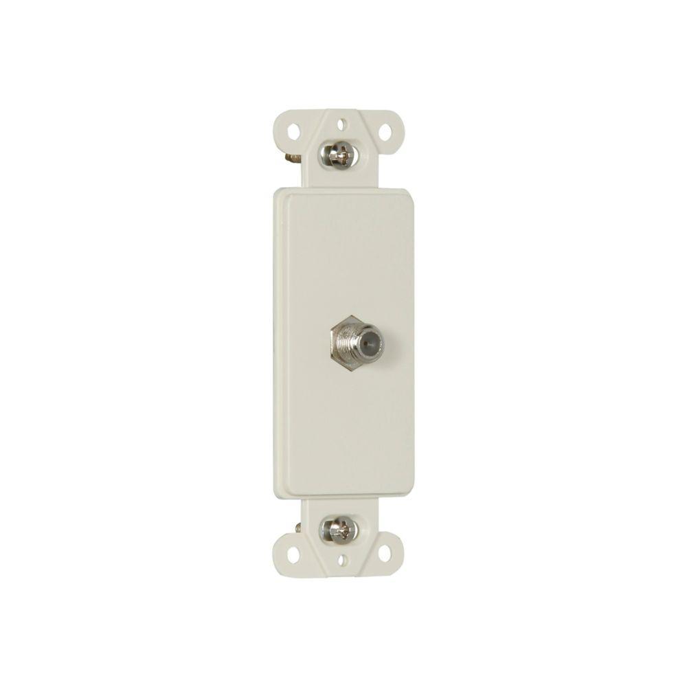 EATON 2162LA Type F Single Coaxial Adapter With Decorator Insert, Light Almond